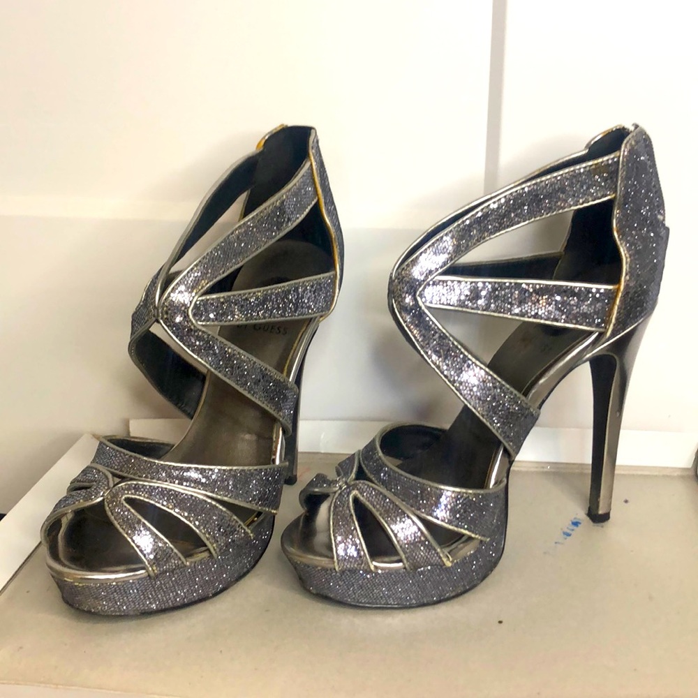 G by Guess Silver Heels